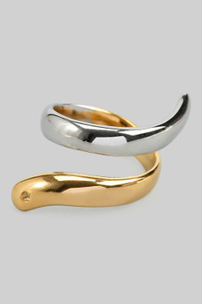 Stainless Steel Two Tone Twist Ring