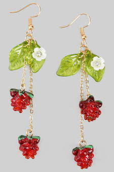 Tiered Raspberry Drop Earrings