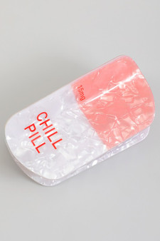 Marbled Acrylic Chill Pill Hair Clip