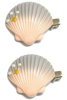 Two Piece Seashell Hair Clip Set
