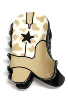Mini Animal Print Cowgirl Boot Hair Clip