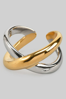 Stainless Steel Two Tone Cutout X Ring