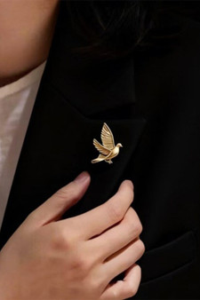 Brass Bird Brooch Pin