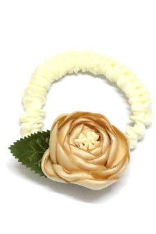 Rose And Leaf Elastic Scrunchie