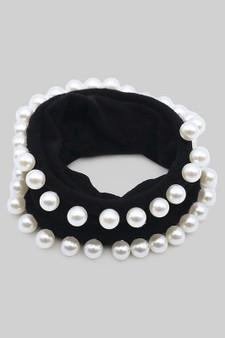 Pearl Trim Hair Scrunchie