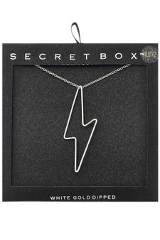 Gold Dipped Thunderbolt Pendant Necklace.