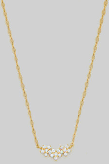Triple Cz Flower Pendant Necklace