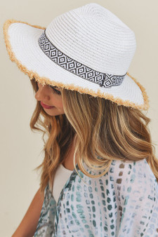 Diamond Belt Fedora Straw Hat