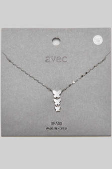 Three Tier Butterfly Pendant Necklace