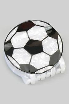 Marbled Acrylic Soccer Ball Hair Clip
