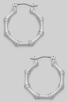 Bamboo Brass Hoop Earrings