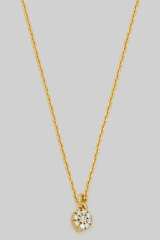 Dainty Cz Pave Flower Pendant Necklace