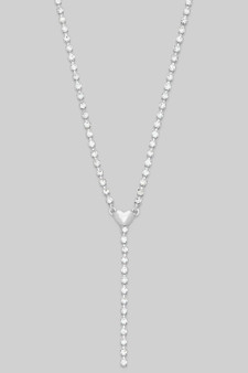 Brass Cz Pave Y Shape Necklace With Heart Charm