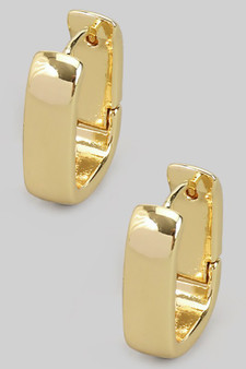 Shiny Brass Rectangle Hoops