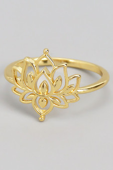Brass Lotus Cutout Ring