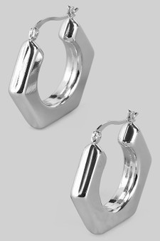 Hexagon Hoop Earrings