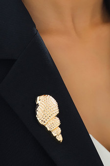 Hammered Horn Shell Brooch Pin