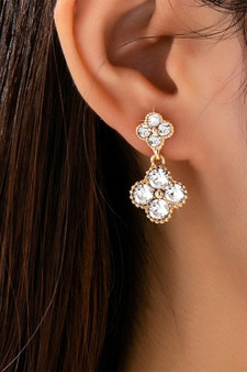 Quatrefoil Cz Drop Earrings