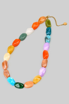 Mixed Multi Stone Link Necklace