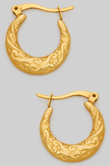 Filigree Pressed Hinge Hoops