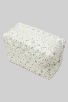 Quilted Flower Makeup Pouch