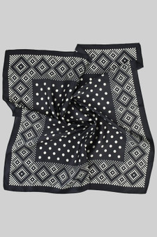 Geo Polka Dot Print Silky Square Scarf