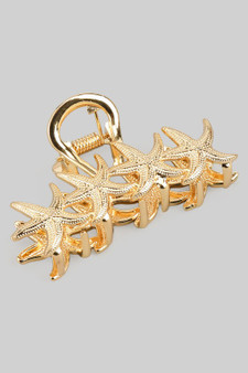 Small Brass Starfish Hair Clip