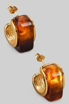 Marbled Acrylic Square Hoops