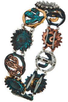Sunflower And Cactus Stretch Bracelet. 