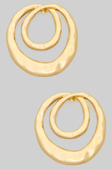 Hammered Swirl Post Earrings