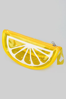 Clear Plastic Lemon Makeup Essentials Bag