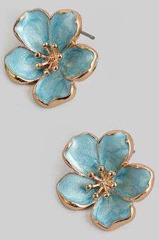 Lacquered Flower Post Earrings