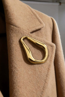 Stainless Steel Geo Cutout Brooch Pin