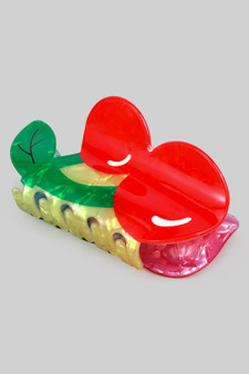 Adorable Marbled Acrylic Cherry Hair Clip