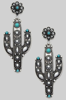 Hypoallergenic Cactus Turquoise Drop Earrings