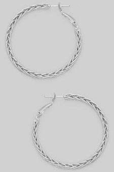 Classic Braided Chain Hoop Earrings