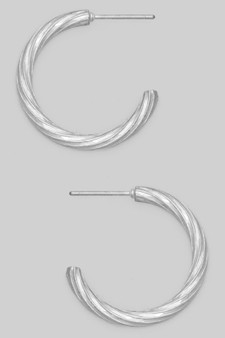 Brass Essential Twist Detail Hoops