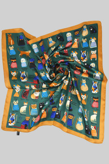 Cat Breed Cat Silky Square Scarf