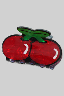 Marbled Acrylic Shiny Cherry Hair Clip
