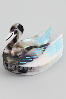 Marbled Acrylic Swan Hair Clip