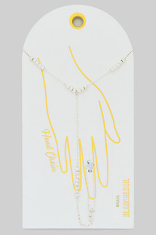 Brass Beaded Cluster Hand Chain Bracelet