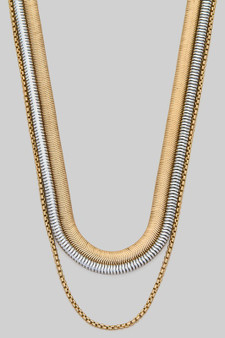 Triple Different Chain Layered Necklace