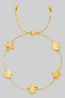 Adjustable Slider Chain Sea Charm Bracelet
