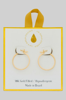 18K Gold Filled Tarnish Free Thin Hinge Hoops