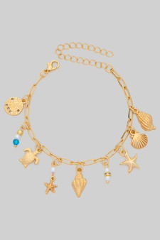 Sea Charm Paper Clip Chain Bracelet