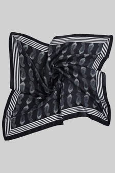 Teardrop Paisley Motif Silky Square Scarf