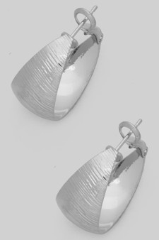 Textured Crescent Brass Hoops