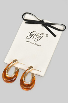 18K Gold Dipped Resin Teardrop Hoops