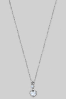 Organic Heart Cz Ac Pendant Necklace