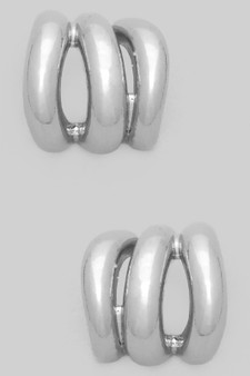 Dainty Triple Scoop Brass Hoops